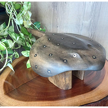 Banco de Arraia Madeira Itaúba Preta G 35cm - Etnia Baré