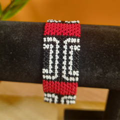 Pulseira Kuarup Indígena Elástica em Miçangas - Etnia Waurá - Mod. 14