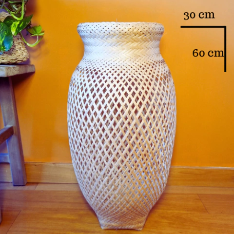 Jarro em Palha Indígena - Etnia Baniwa Amazônia - 60 x 30 cm