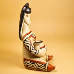 Boneca Indígena Ritxoko de Cerâmica - Etnia Karajá - 13cm Mod. 5 - loja online