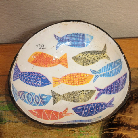 Cumbuca Petisqueira de Côco Pintada - Mod. 62 - comprar online