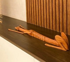 Escultura Madeira "Cachorro Baleia" Deitado - Marcos de Sertânia