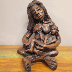 Escultura "Mãe Retirante" em Cerâmica - Mestre Zuza de Tracunhaém
