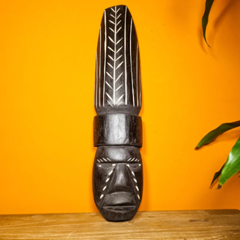 Máscara Tradicional Indígena Etnia Tikuna 40 x 10 cm - Amazônia (Mod. 4)