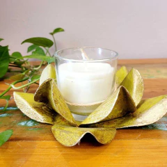 Porta Vela em Metal Verde/Dourado - Patrícia Barros - comprar online