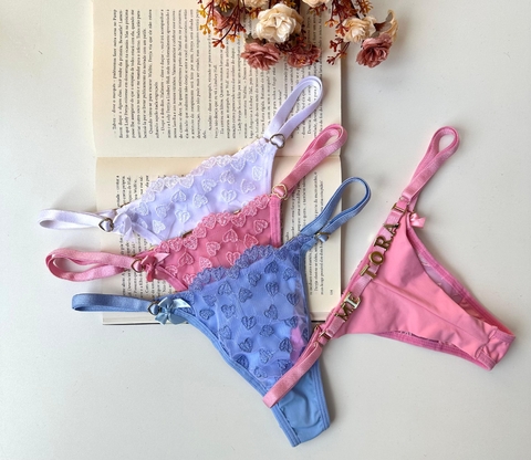 CALCINHA PERSONALIZADA CORAÇÃO FIO DUPLO (ACOMPANHA 5 LETRAS) 865