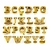 LETRAS CONSOANTES ABS DOURADA STRASS HARD