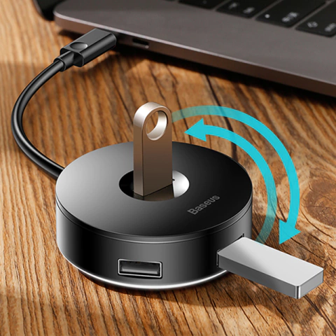 HUB Adaptador Circular USB-C A 1 X USB-A2.0 / 1 X USB-A 3.0 / 1 X MicroUsb * Baseus