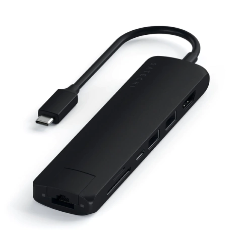 HUB Adaptador USB-C Slim - USB-A - HDMI - 4K - Red - SD - MSD * Satechi