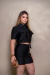 Cropped Botão Tiffany PRETO - Malha Prada - loja online