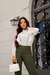 Legging Zíper Chanel Power - Verde Militar - comprar online