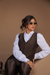 [PRÉ-VENDA] Conjunto Colete e Calça Wide Leg CAFÉ - Malha Prada - loja online