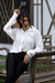 Camisa Oversized Selena OFF WHITE - Viscolinho. - LA CHERRY