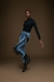 Jeans celeste recto flecos NAKIA