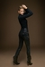 Jeans negro recto metalizado flecos NAMOR - comprar online