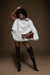 Poncho piel blanca ATTUMMA - comprar online