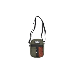 SHOULDER BAG SIDE BLOCK OLIVE GREEN/ORANGE