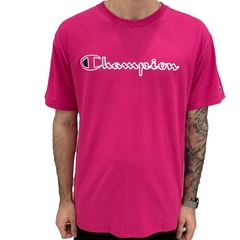 CAMISETA CHAMPION LOGO OUTLINE DARK PINK