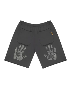 BERMUDA DE MOLETOM DOUBLE HAND PRETA