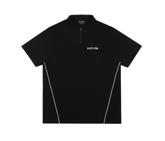 ATHLETICS ZIP POLO IN BLACK