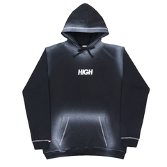 BLEACHED HOODIE LOGO BLACK