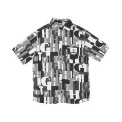 BUTTON SHIRT MURAL BLACK