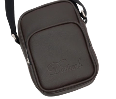 CURSIVE LEATHER SHOULDER BAG IN BROWN - EUPHORIA STORE