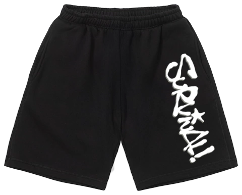 SHORTS LONGO COM BARRA SPRAY PRETO - comprar online
