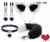 Kit Raposa Tiara, Gargantilha, Grampos e Plug Com rabo / COD. X90