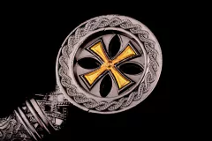 Imagem do Espada Cavaleiro da Ordem Templária com Expositor de Parede