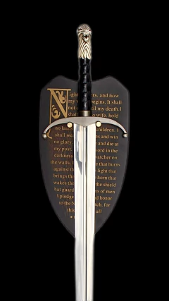 Espada Jon Snow Garra Longa Série com Expositor de Parede - OLordNerd