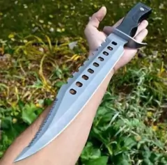 Faca Militar Tipo Rambo Afiado com Bainha - OLordNerd