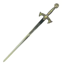 Espada Cavaleiro da Ordem Templária com Expositor de Parede - OLordNerd