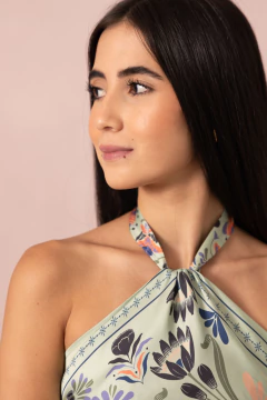 Pañoleta Flori Aqua 70X70 en internet