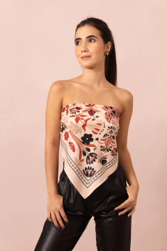 Pañoleta Flori coffee 70X70 en internet