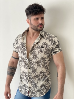 Camisa Social MC Masculina EC Coqueiro Preto