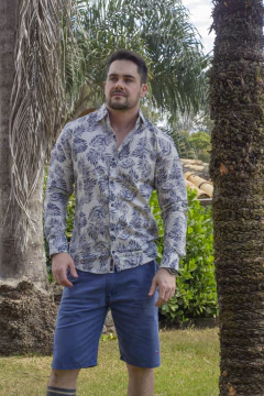 Camisa Social ML Masculina EC Company Havaí viscolinho - comprar online