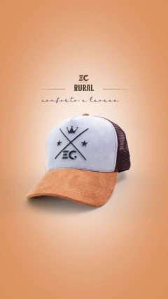 Boné Trucker EC Company Premium Camurça - EC Company, loja oficial do cantor Eduardo Costa, trazendo o que a de melhor na moda sertaneja.