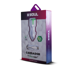12474 CARGADOR SOUL 12V LIGHTING USB 2.4 AMP SHARE CAR 2 PTOS USB
