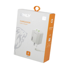 11873 CARGADOR TIPO C ONLY 4.4 A BLANCO 2 USB + CABLE MOD 06