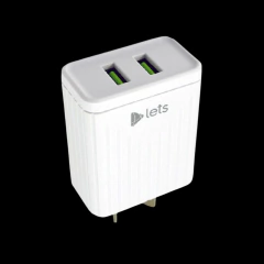 12182 - CARGADOR TIPO C LETS 4.4 A BLANCO 2 USB + CABLE MOD 08
