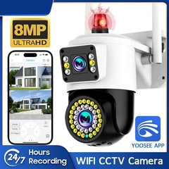 13634 - CÁMARA DE SEGURIDAD WIFI DOBLE CAMARA 360 INTERIOR EXTERIOR CON LUZ ALARMA CNA-928B