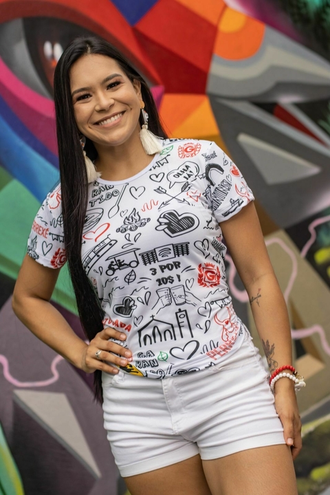 Baby Look Gibi Garantido Branca