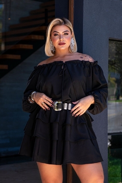 Vestido com babado ( não acompanha o cinto) - comprar online