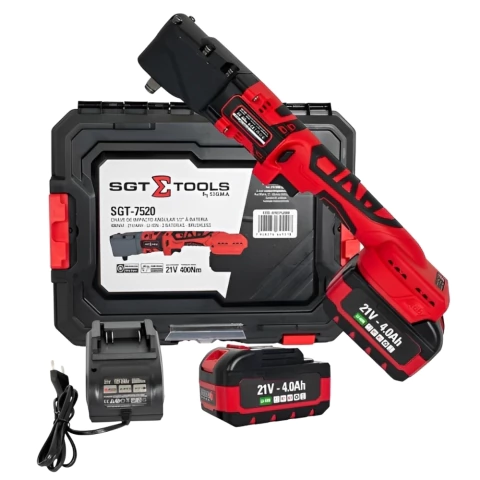 Chave Impacto Angular 1/2'' Á Bateria 400N.M 21v/4ah Sgt7520