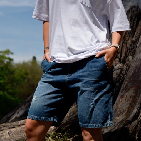 HA-YOON DENIM WALKSHORT (CH515506) - comprar online