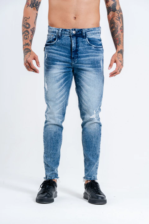 CALÇA SKINNYJEANS DESTROYED MARMORIZADA OF:189 - comprar online