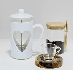 Cafeteira Francesa Coração Branca - comprar online