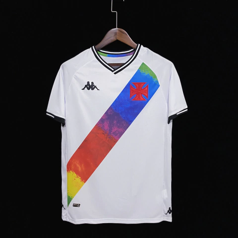 Camiseta Vasco LGBT 21/22 - Kappa - Branco+Preto