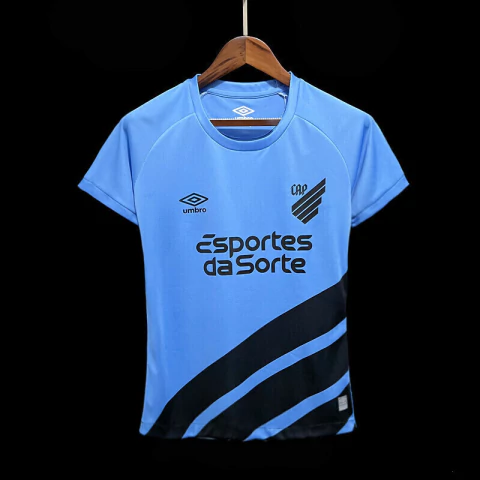 Camiseta Athletico Paranaense 23/24 Feminino - Umbro - Preto+Azul